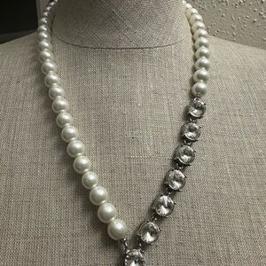 White House Black Market Pearl and Crystal Necklace and Bracelet